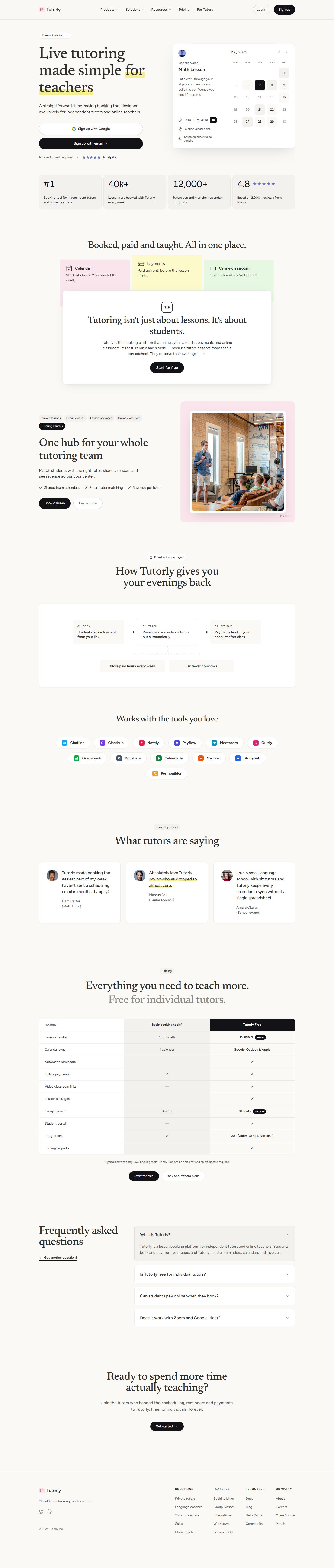 Tutorly . Full page